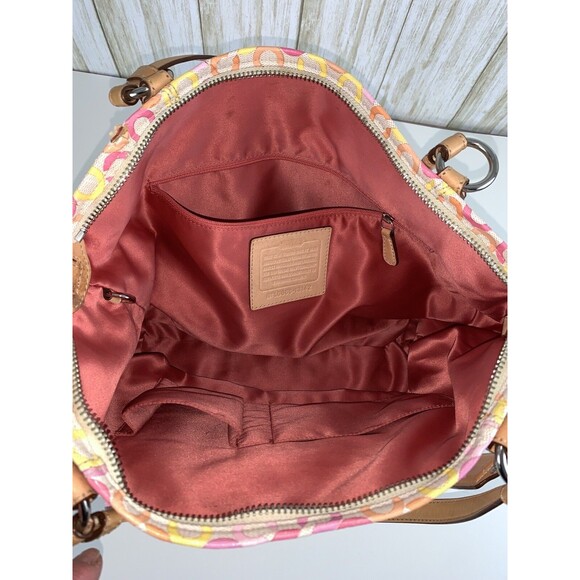 COACH Leah Signature Op Art Muti-color CC Shopper Tote Bag 13142 READ - Picture 7 of 16